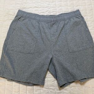 Gray Athletic Shorts with Elastic Waistband